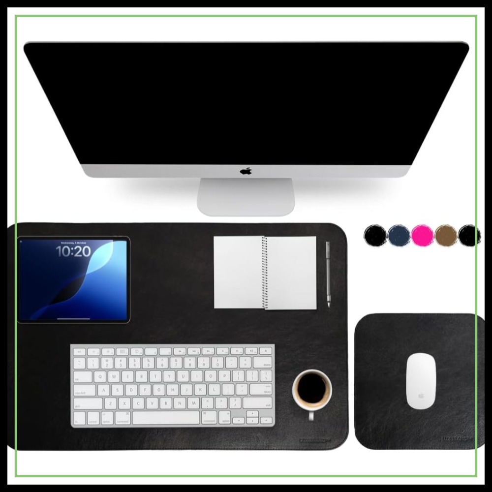 Leather Desk Pad - Genuine Leather Desk Mat Set –