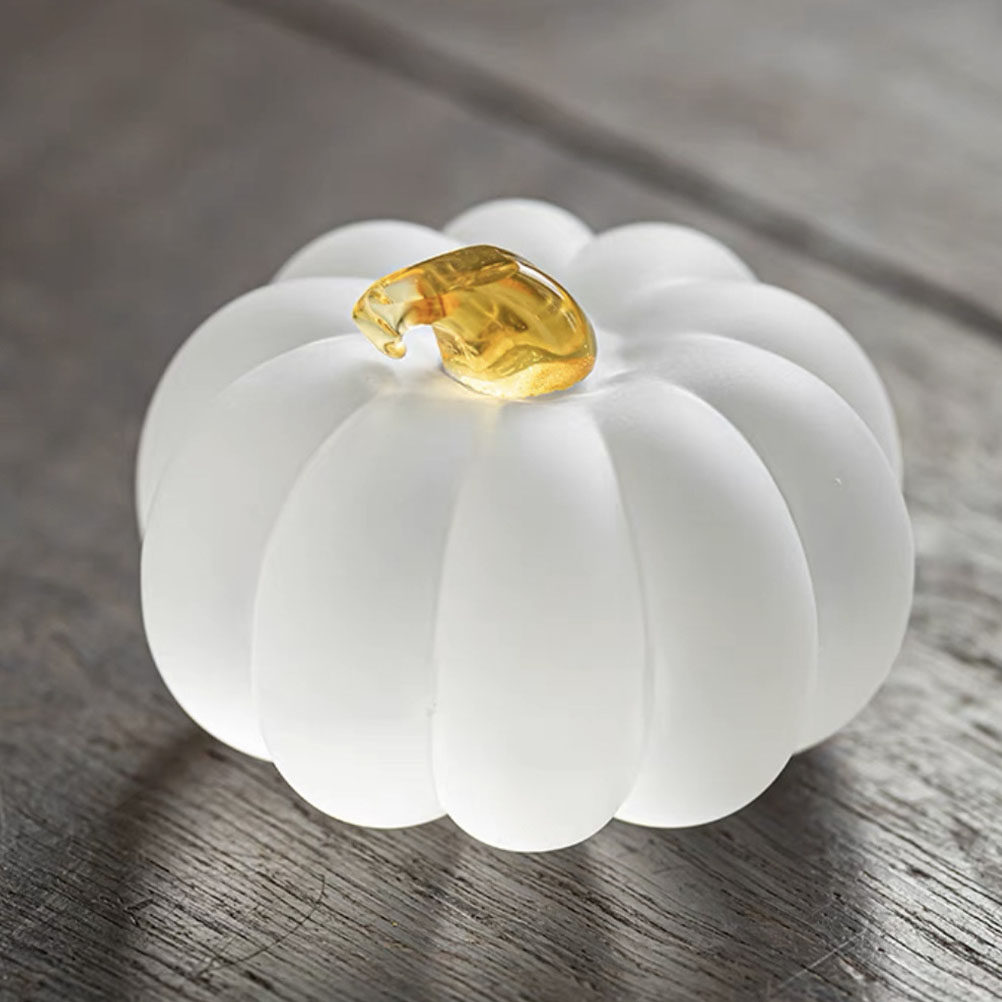 Paper Weight Crystal - Pumpkin Shape Crystal Glass Paperweight for