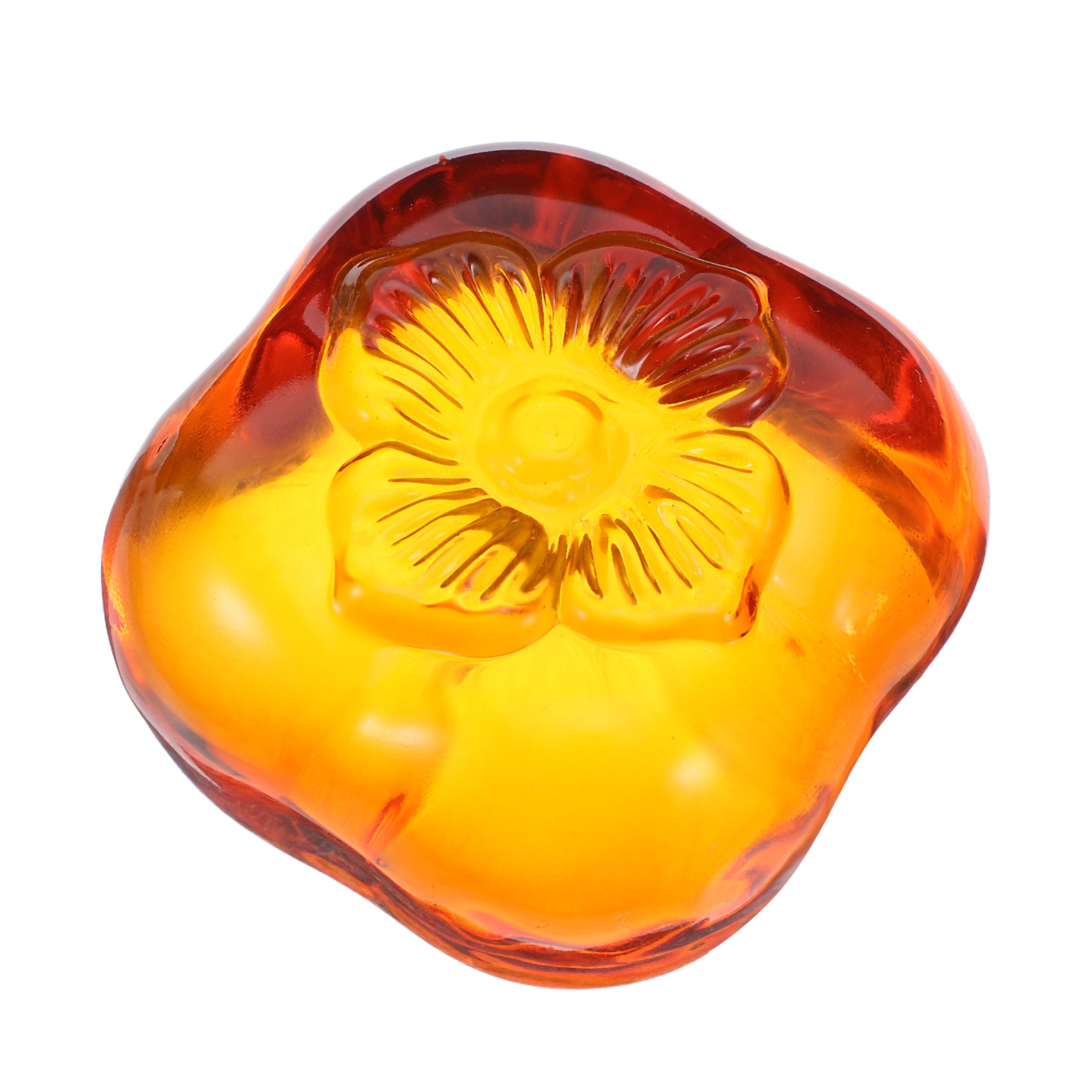 Book Weight Glass - Heavy Glass Persimmon Paperweight Crystal Desk