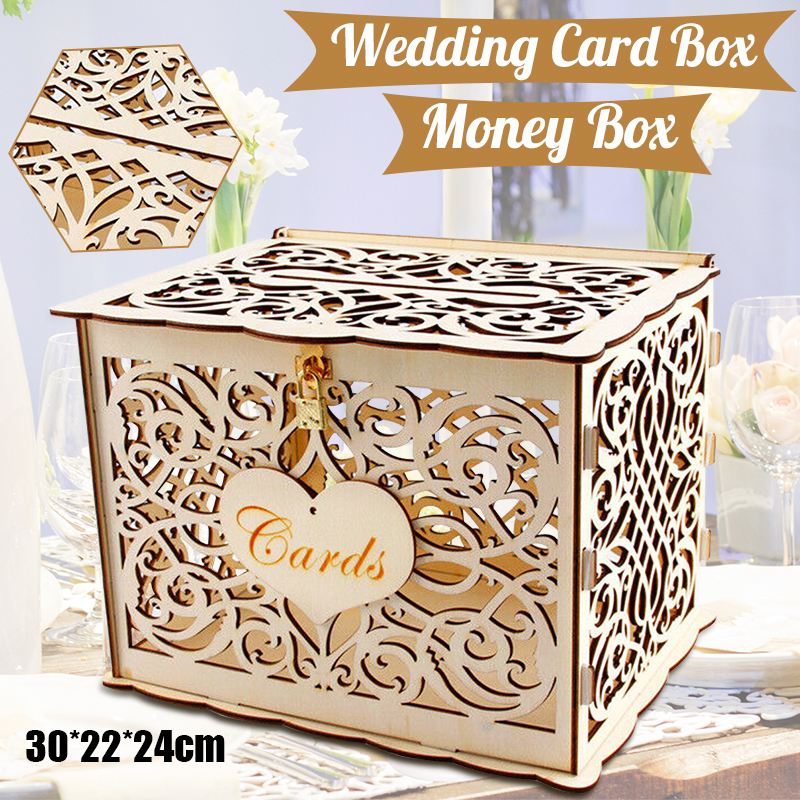 30X24X21cm DIY Wedding Gift Ca - Card Index Box 评论和价格