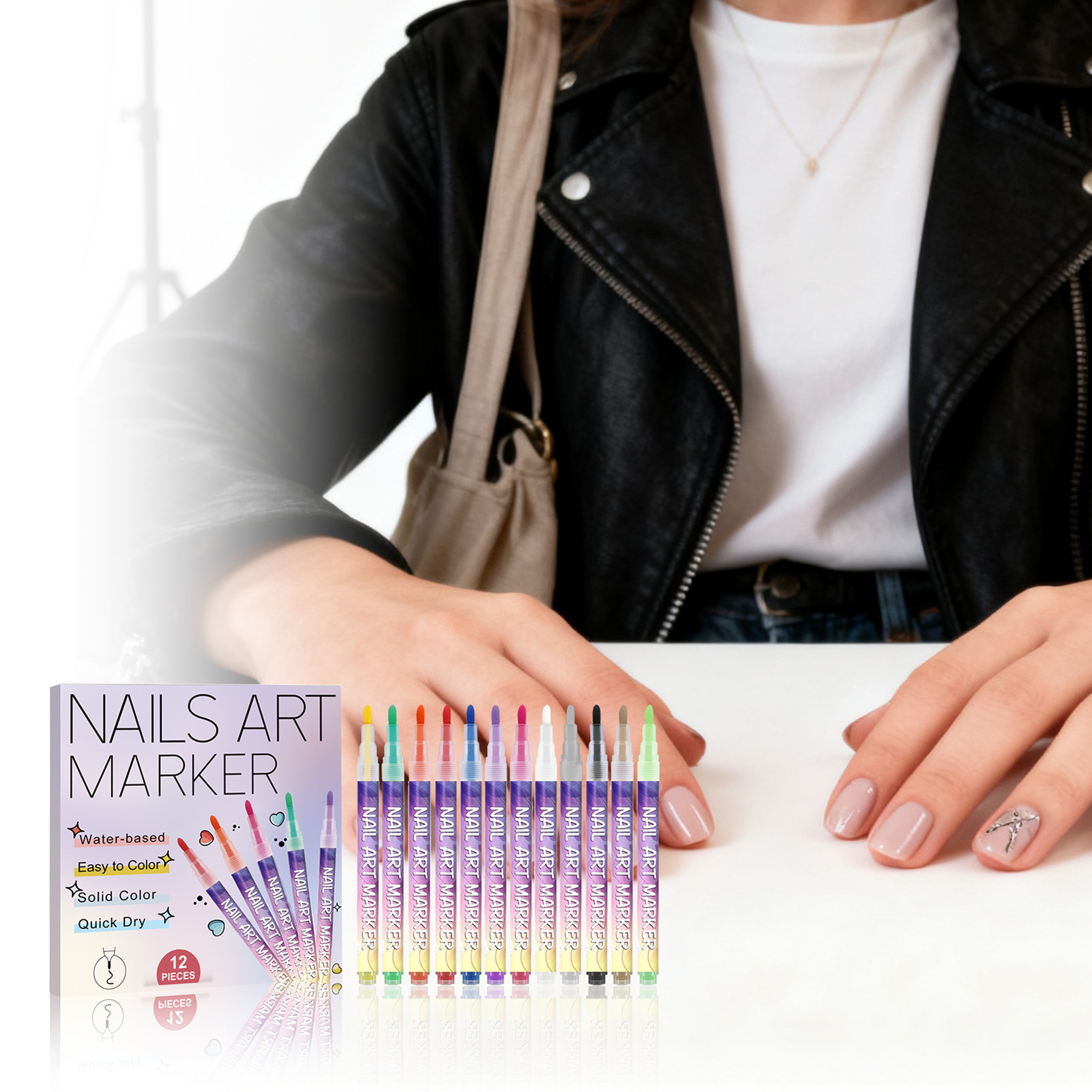 12Pcs Nail Art Pens With Fine  - Correction Pen Fine 评论和价格