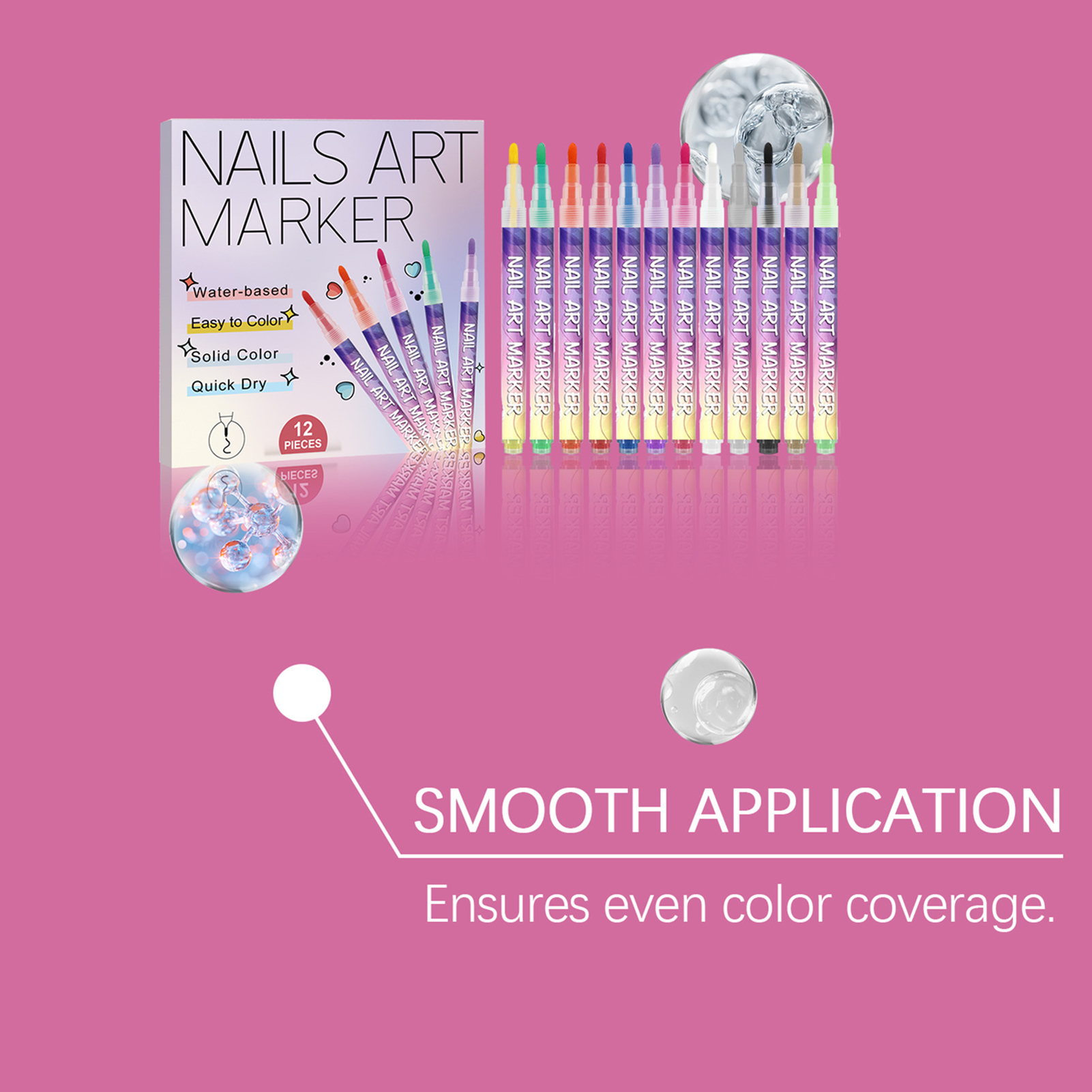 12Pcs Nail Art Pens With Fine  - Correction Pen Fine 评论和价格