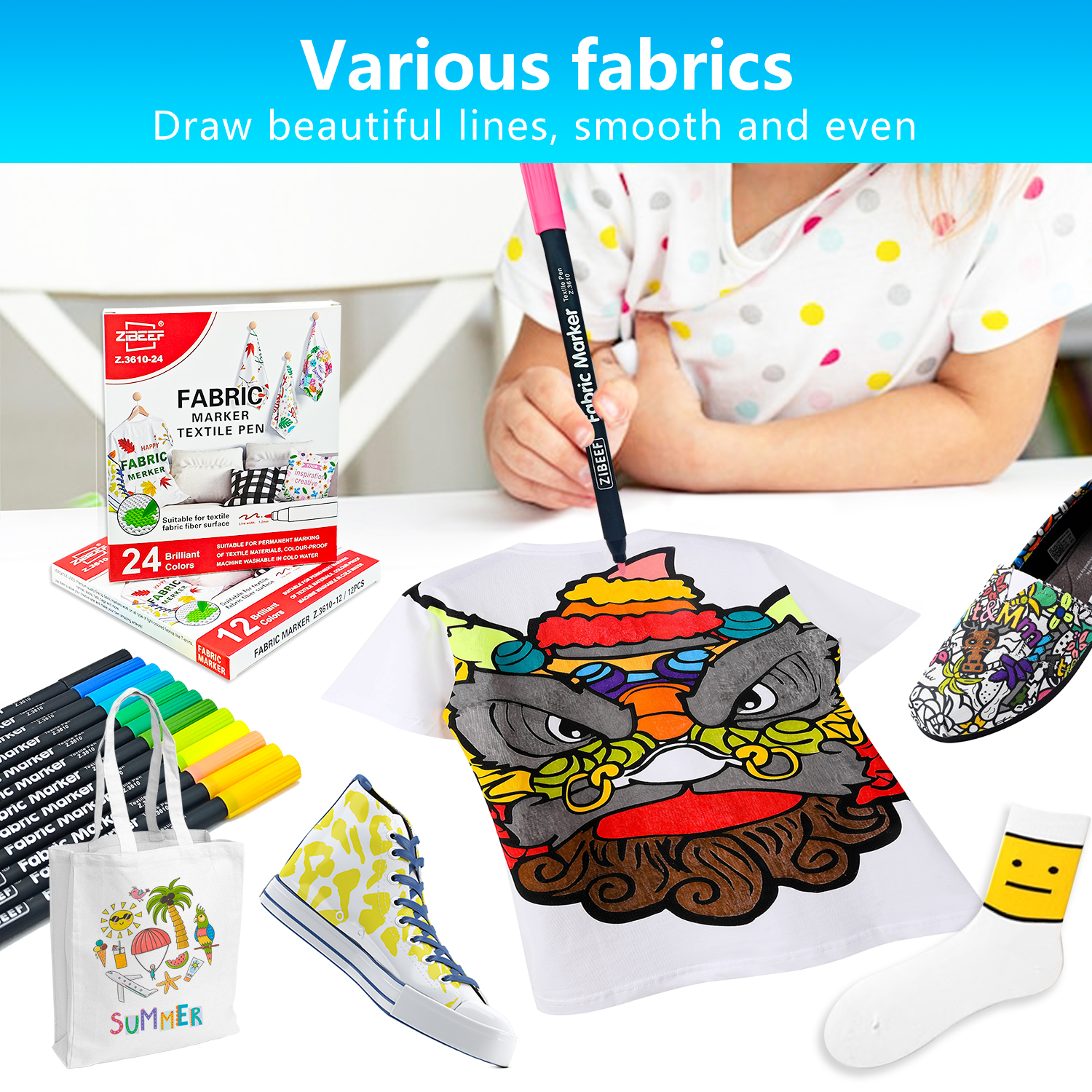 12/24 Color Fabric Markers-Fin - Correction Pen Fine 评论和价格