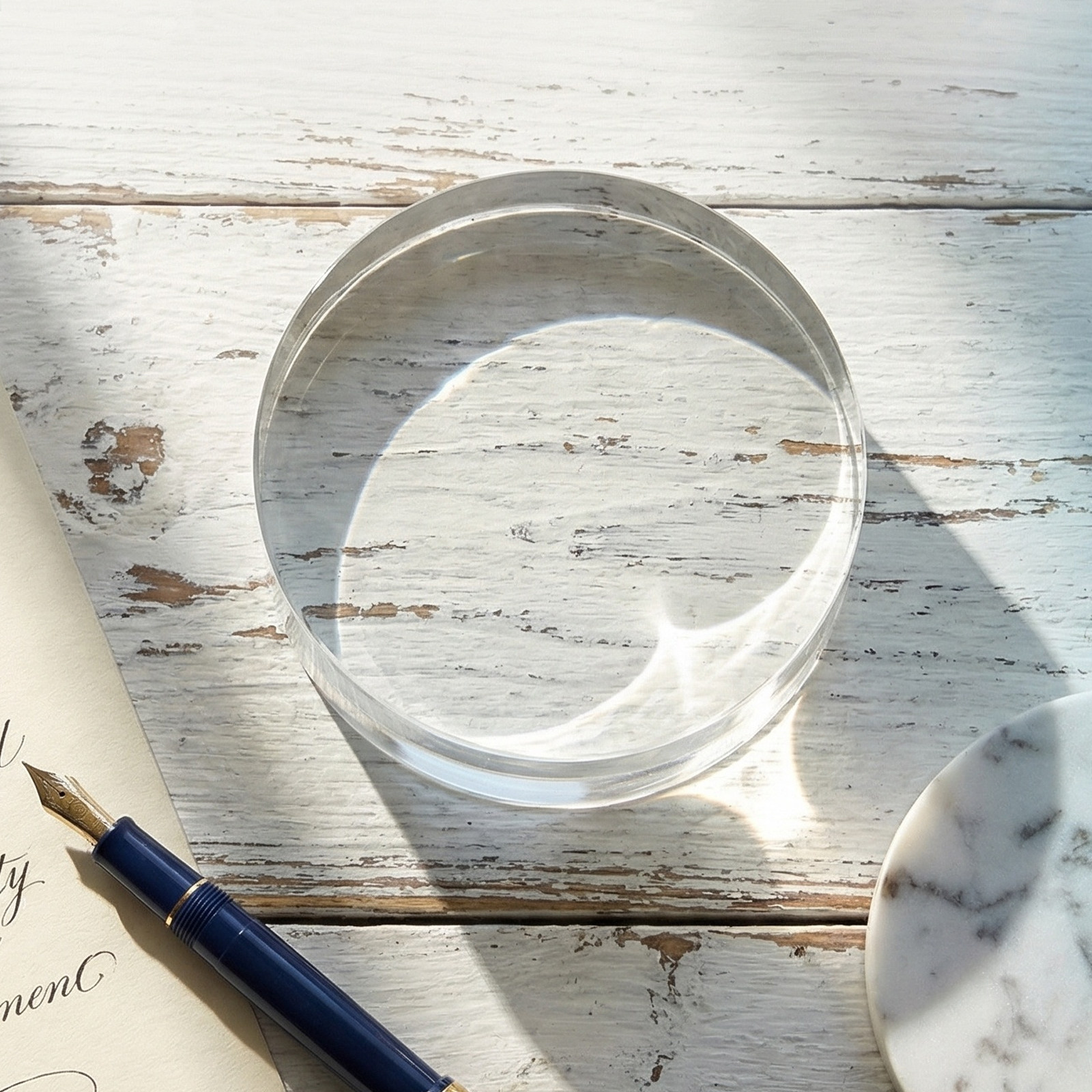 3.15 Inch Round Clear Crystal  - Book Weight Glass 评论和价格