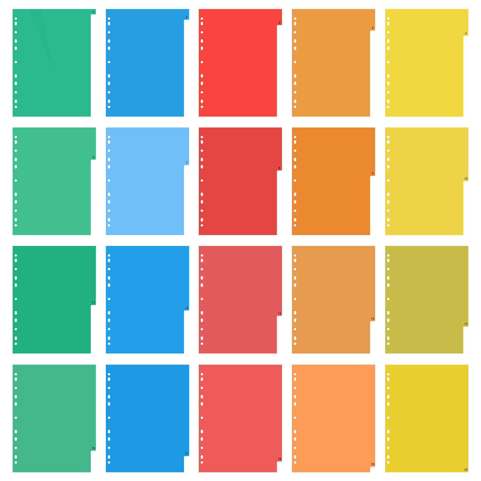20 Pages A4 Colorful Plastic B - Tab Divider A4 评论和价格