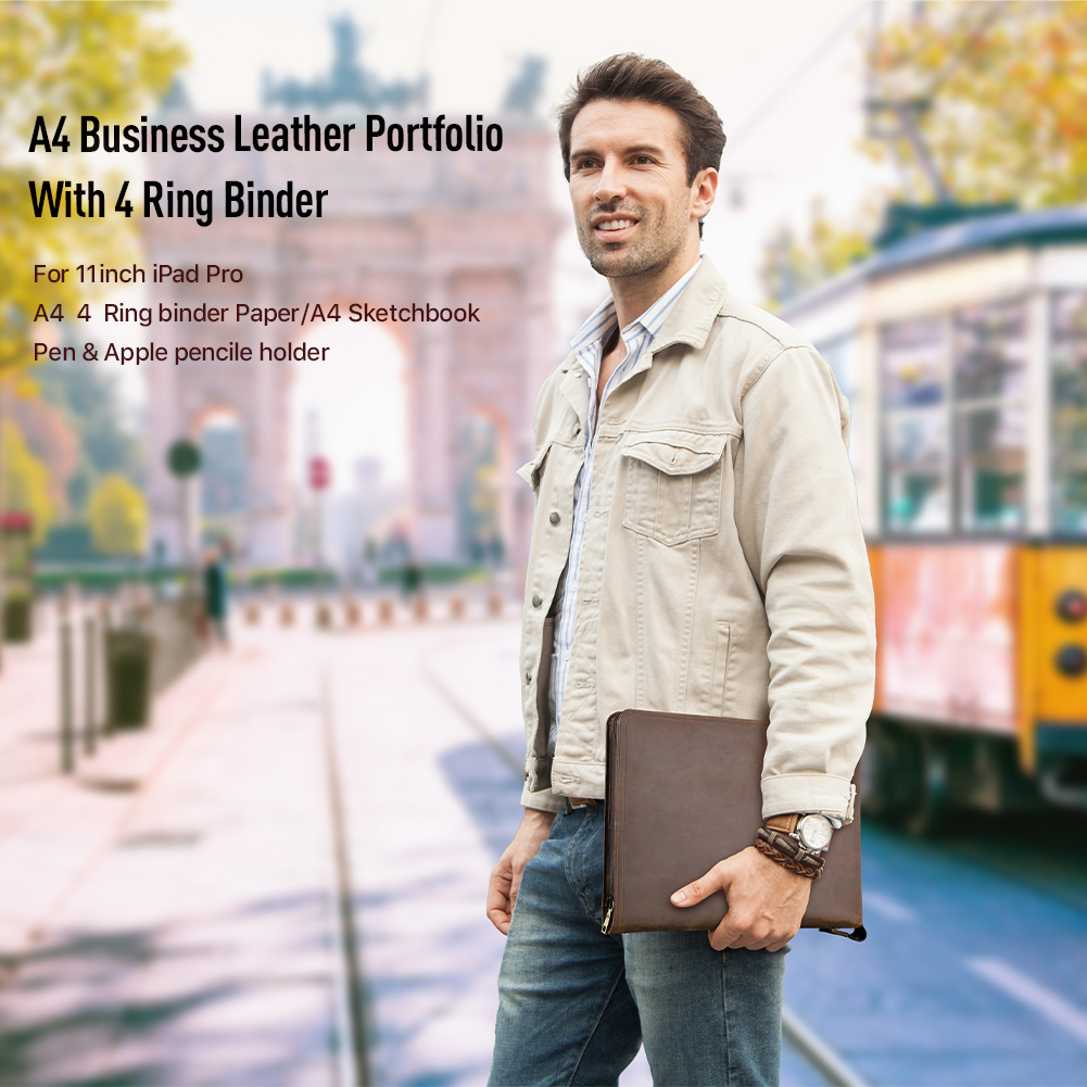Luxury Retro A4 Cowhide Busine - Binder A4 Lever 评论和价格