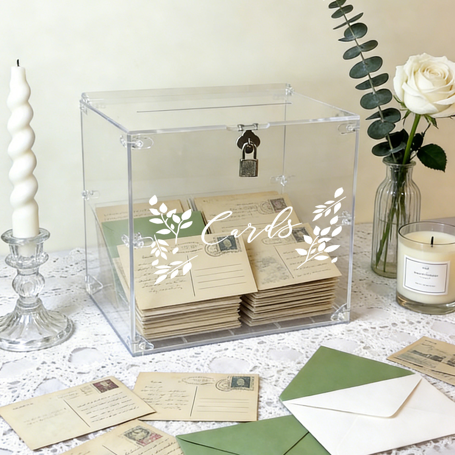 Acrylic Wedding Card Boxes wit - Card Index Box 评论和价格