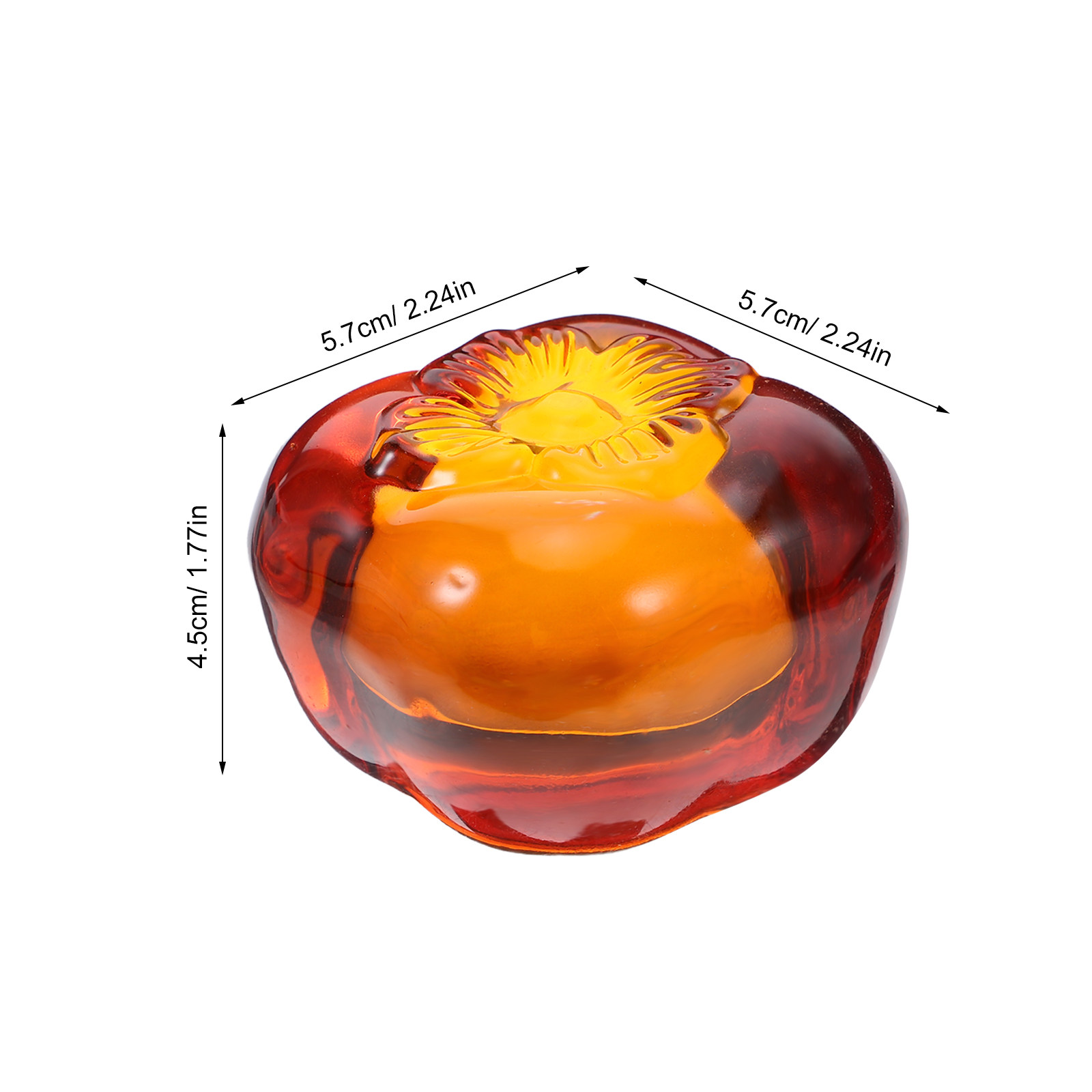 Heavy Glass Persimmon Paperwei - Book Weight Glass 评论和价格