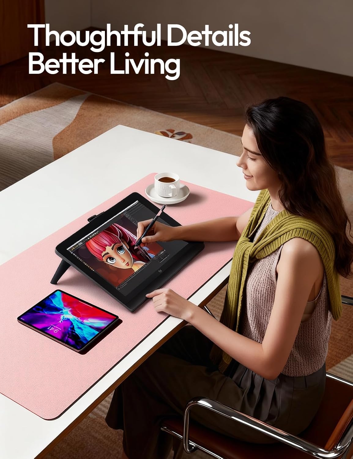 PU Leather Desk Protector with - Leather Desk Pad 评论和价格