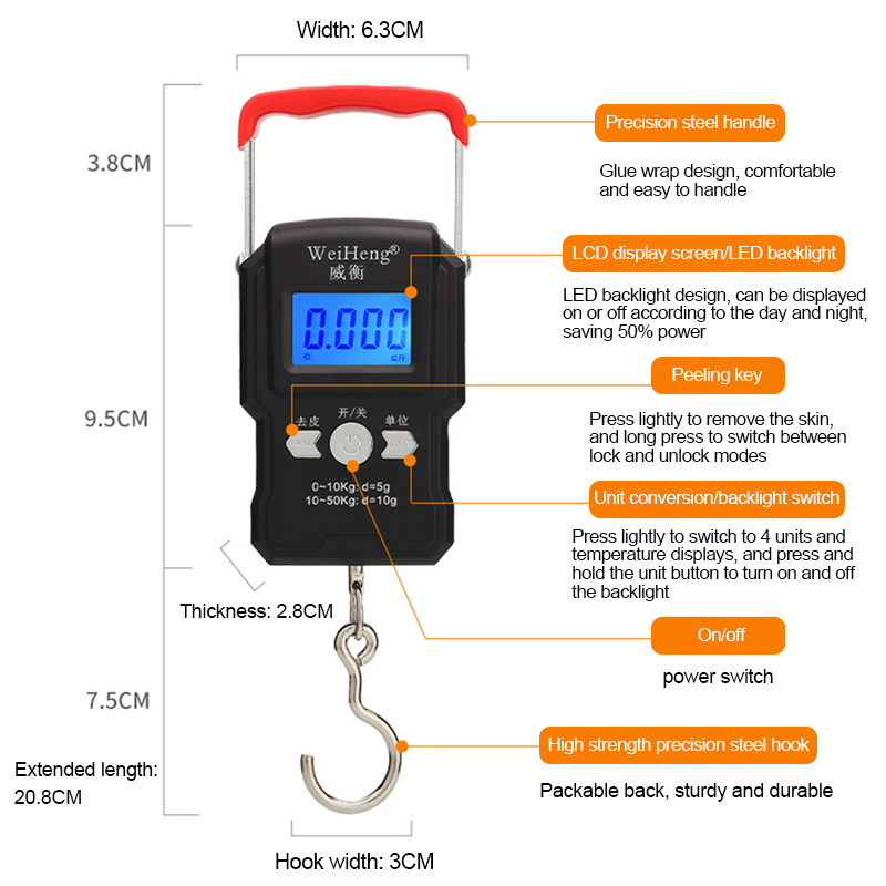 Portable Hanging Hook Scale 50 - Tape Dispenser Weighted 评论和价格