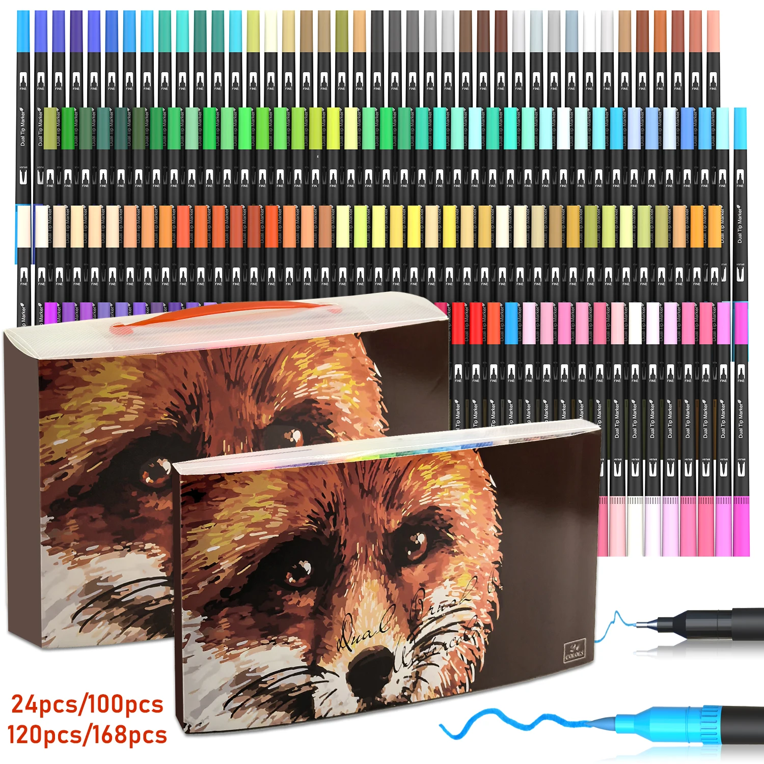 Dual Brush Pens Art Markers, 2 - Correction Pen Fine 评论和价格