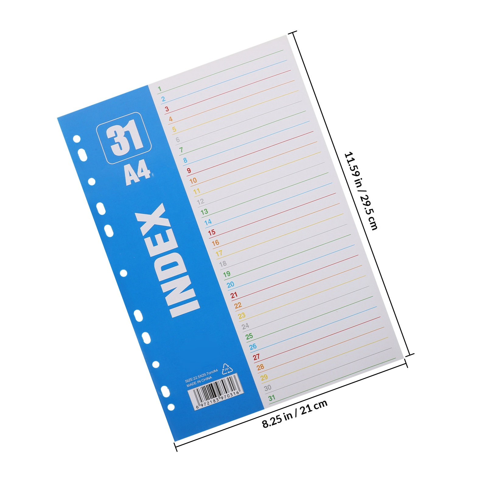 1Set A4 11-Hole PP Index Divid - Tab Divider A4 评论和价格