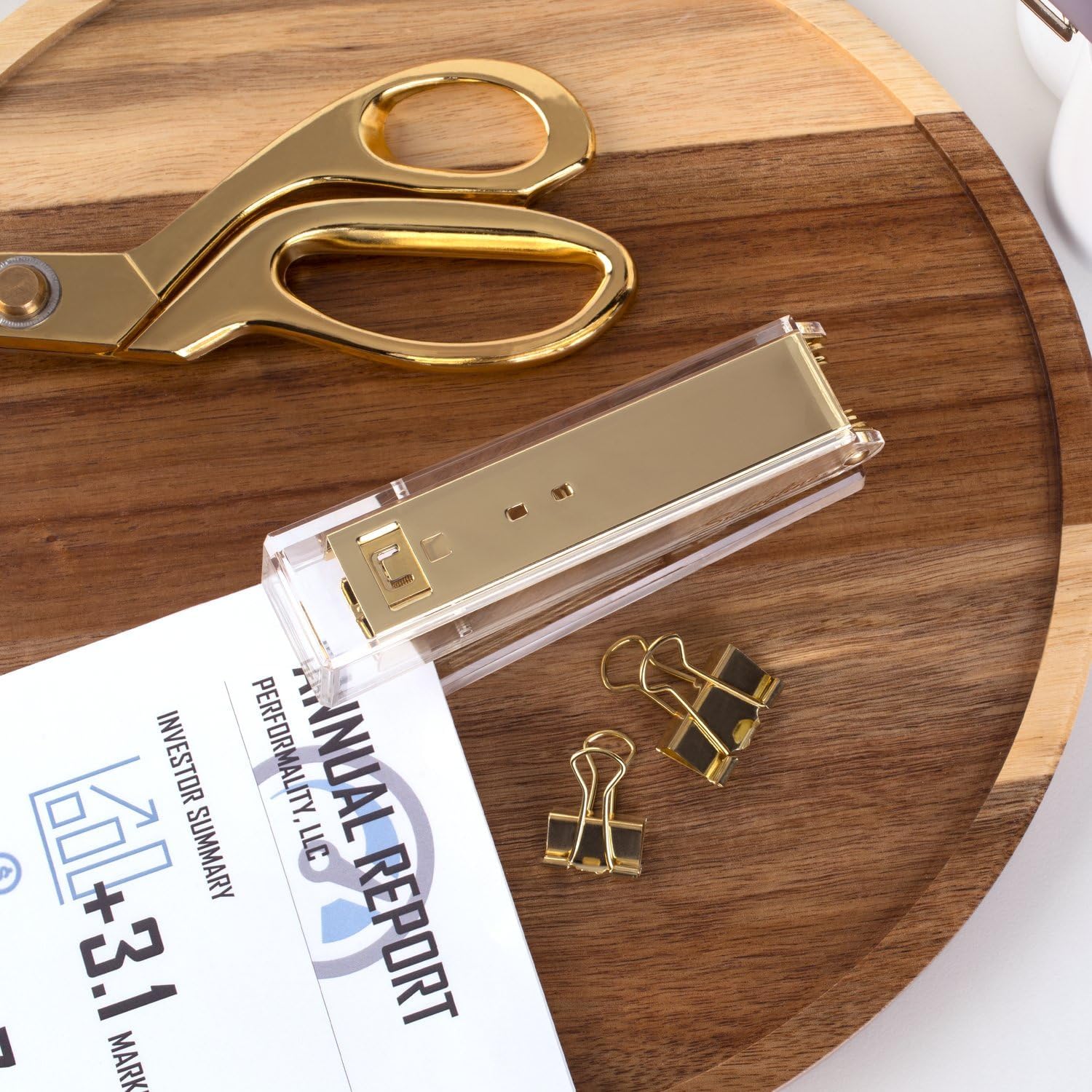 Compact Acrylic Gold Stapler,  - Stapler Half Strip 评论和价格