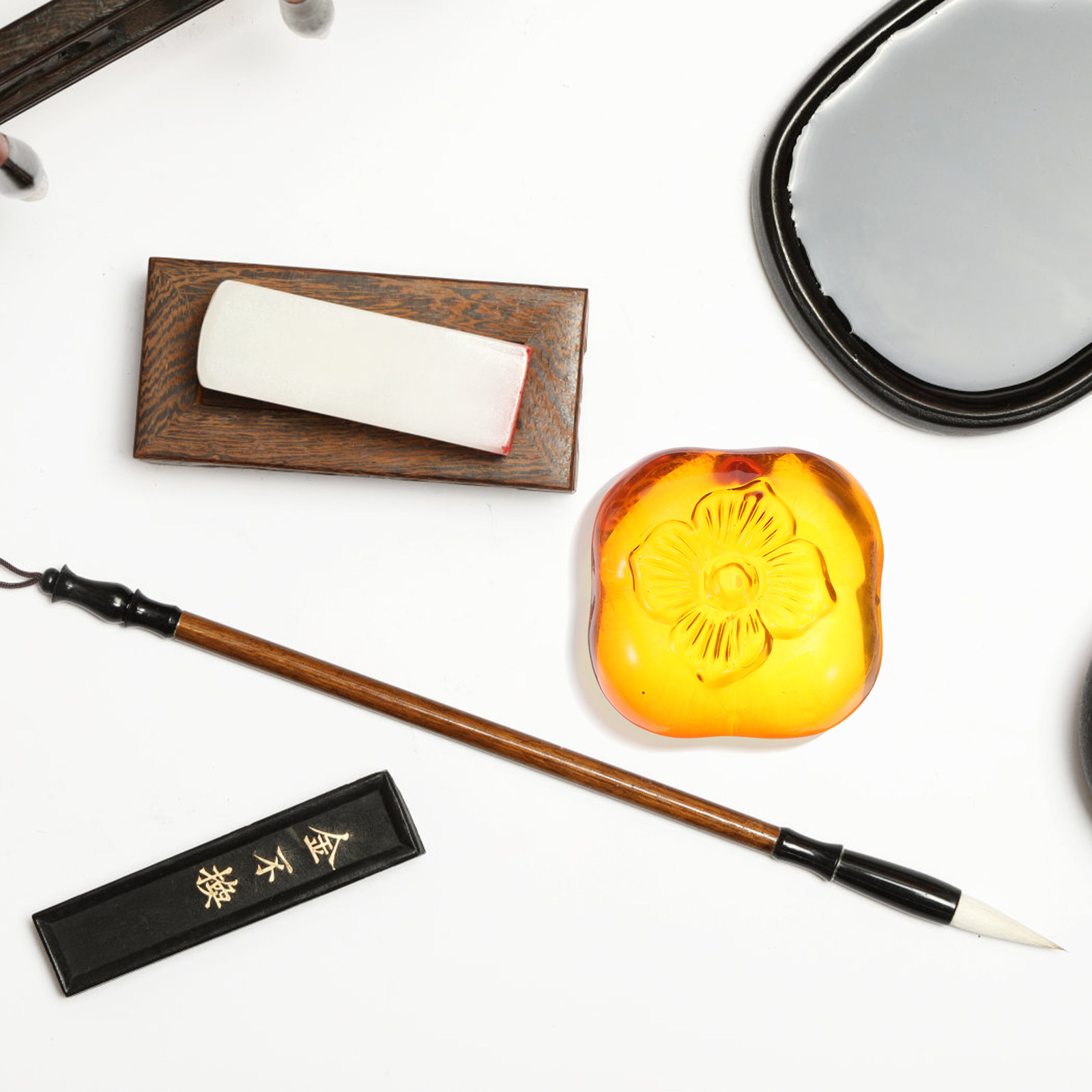 Crystal Persimmon Desk Paperwe - Book Weight Glass 评论和价格