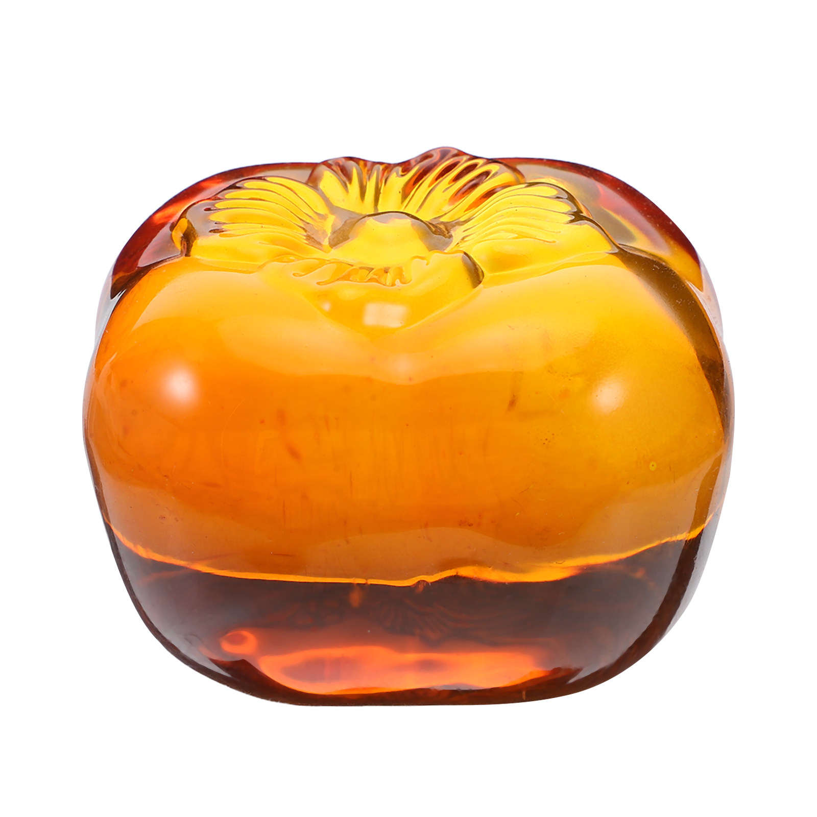 Crystal Persimmon Desk Paperwe - Book Weight Glass 评论和价格