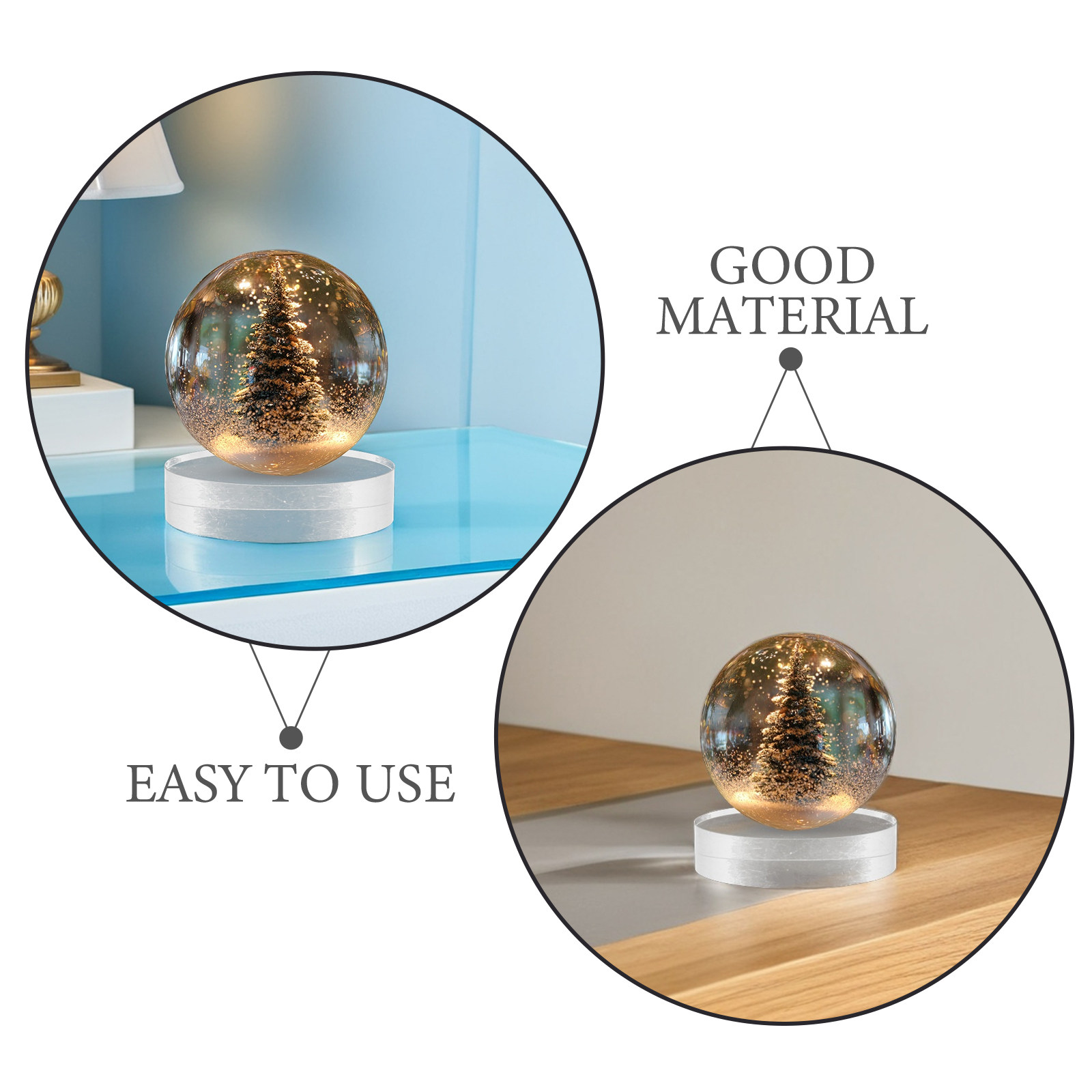 2Pcs Crystal Round Paperweight - Paper Weight Crystal 评论和价格