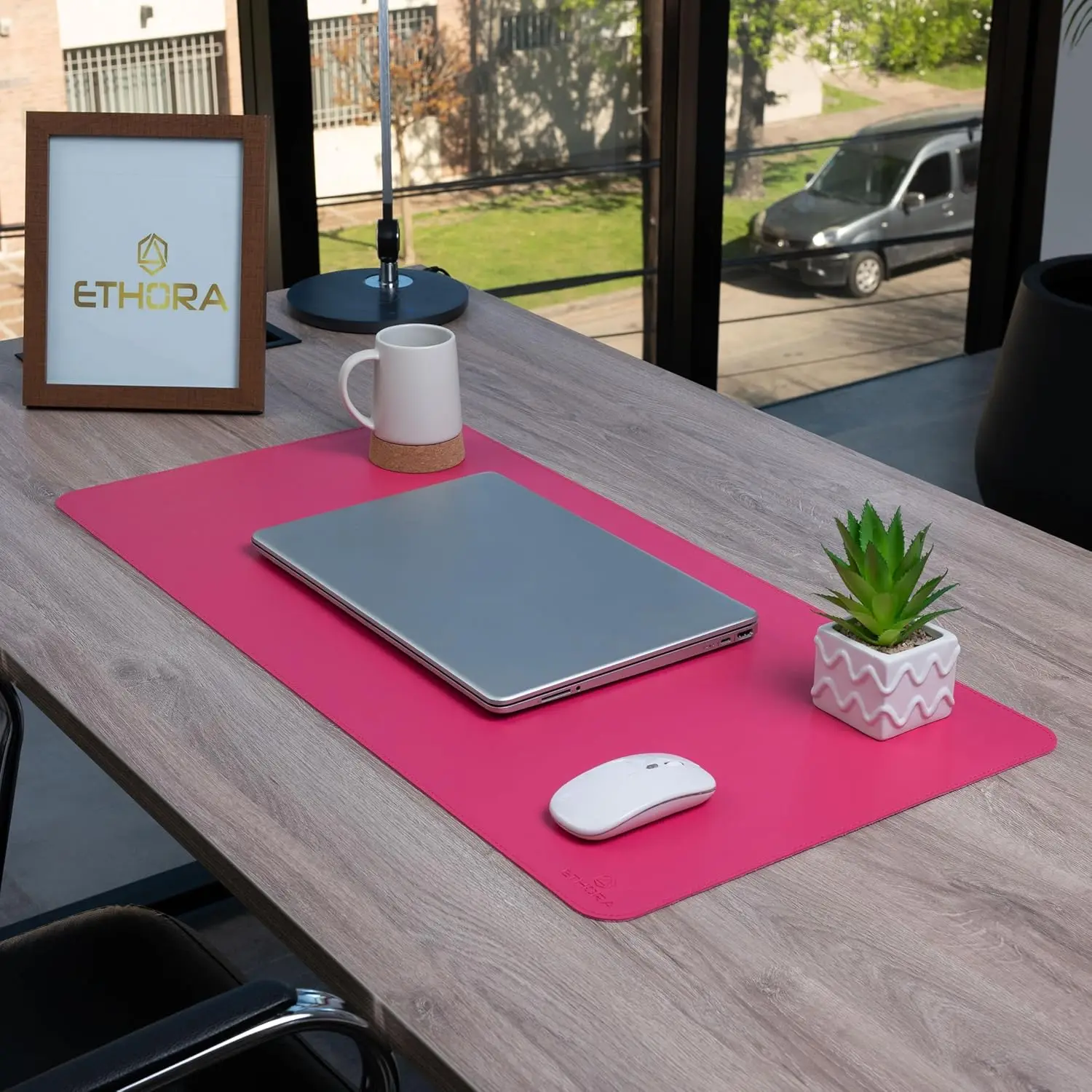 Desk Mat with Non-Slip Suede B - Leather Desk Pad 评论和价格