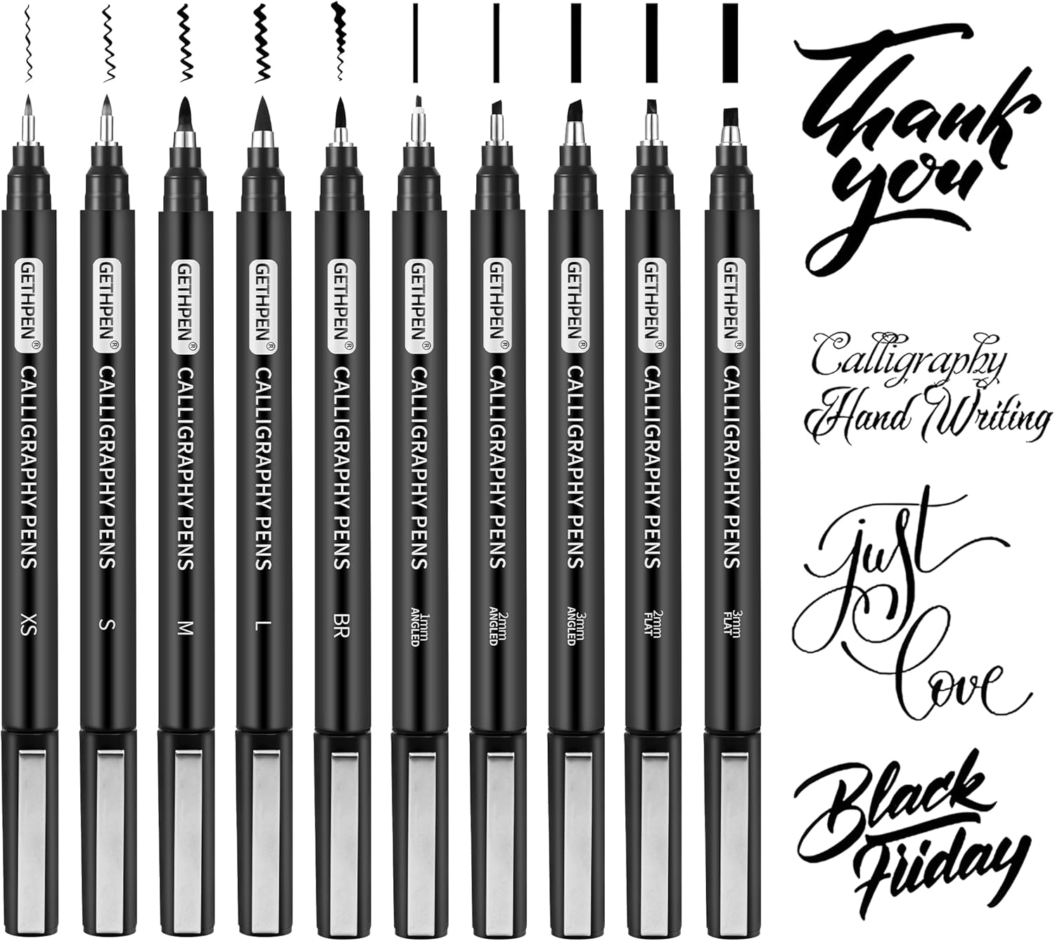 10 Size Calligraphy Pens Set f - Archive Box Set 评论和价格