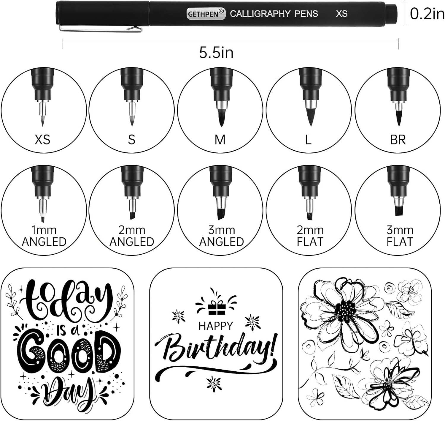 10 Size Calligraphy Pens Set f - Archive Box Set 评论和价格