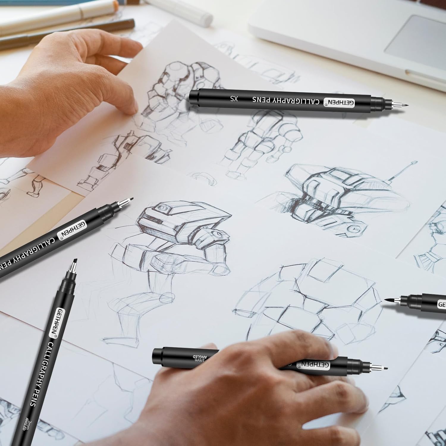 10 Size Calligraphy Pens Set f - Archive Box Set 评论和价格