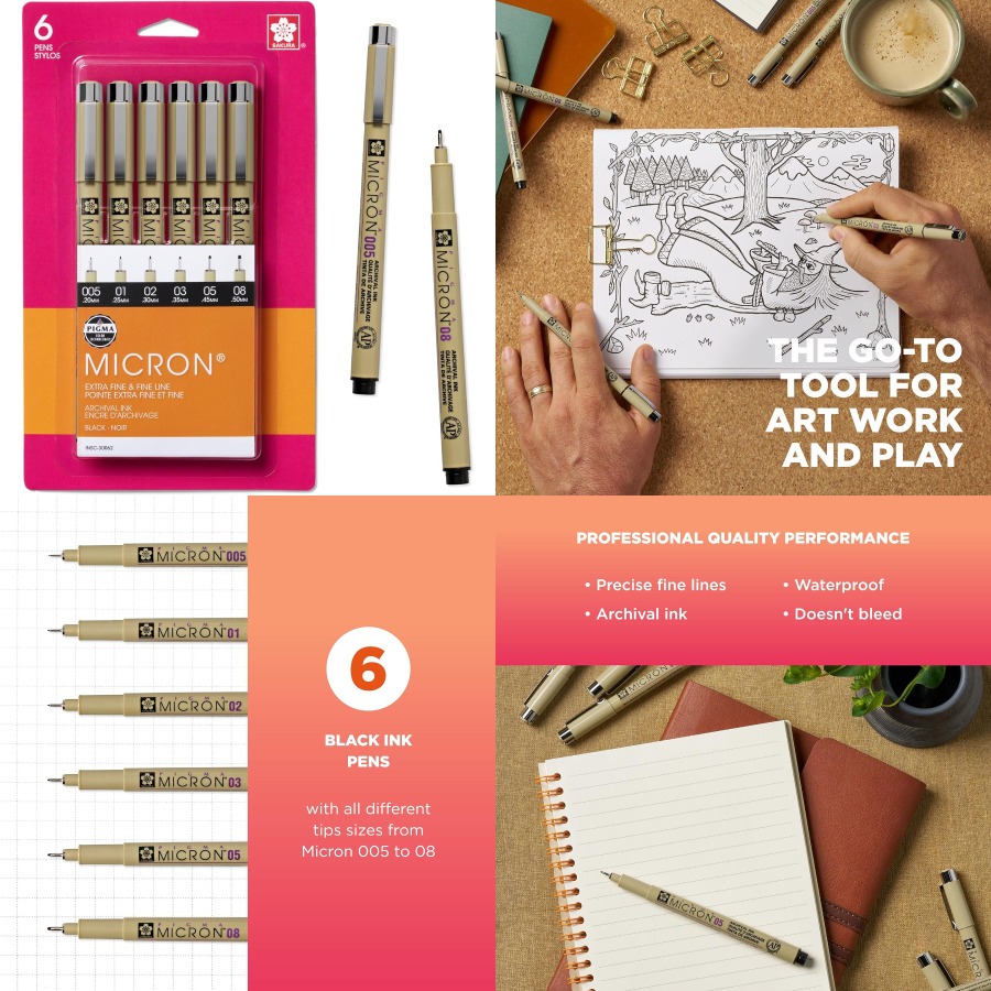 Pigma Micron Fineliner Pens wi - Archive Box Set 评论和价格