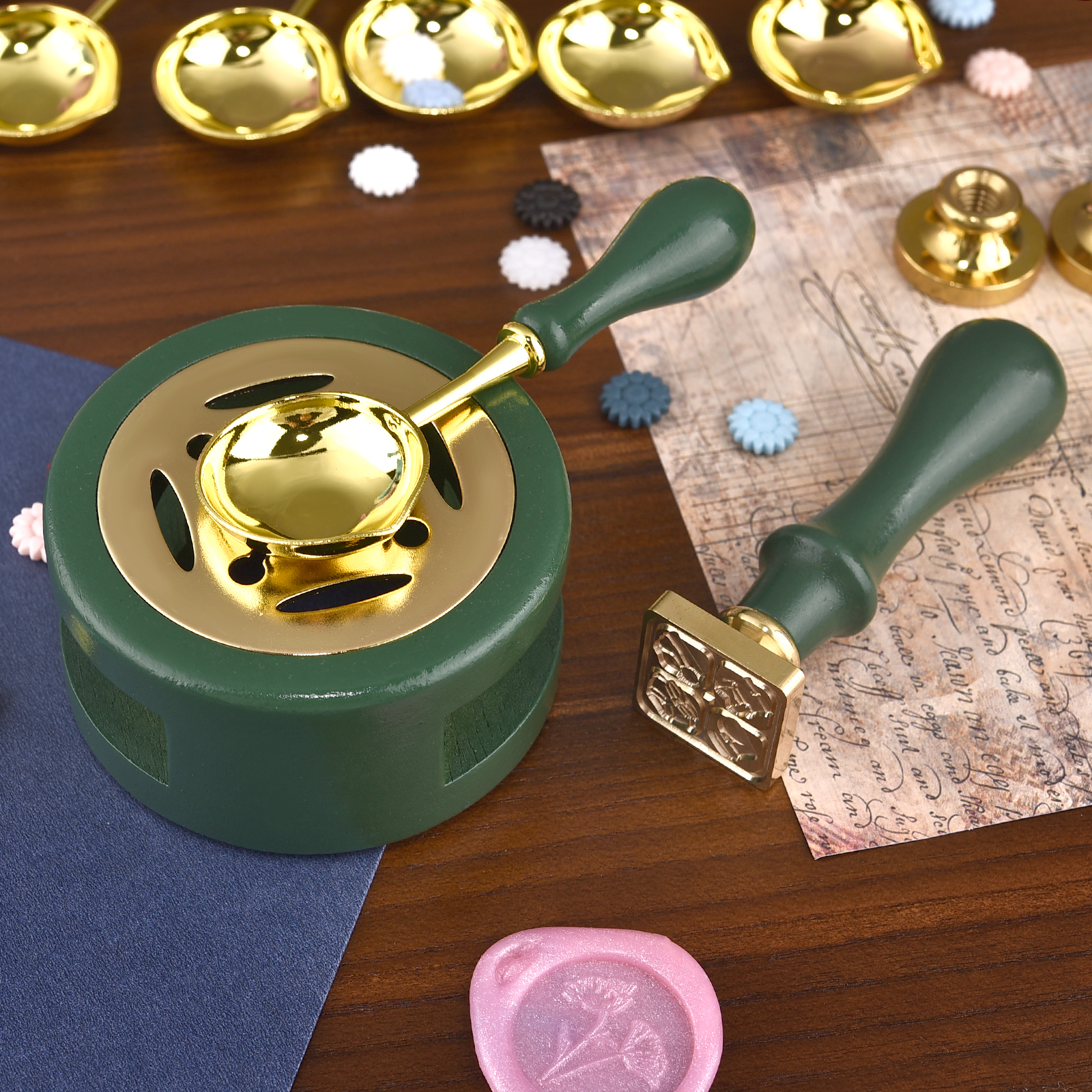 2/3Pcs Set Retro Sealing Wax F - Wax Seal Stamp Set 评论和价格