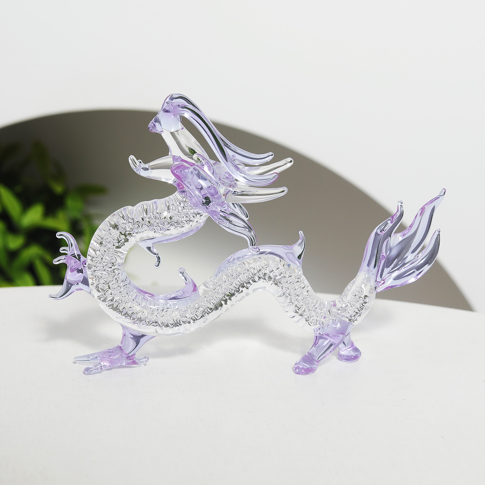 Purple Crystal Dragon Figurine - Book Weight Glass 评论和价格