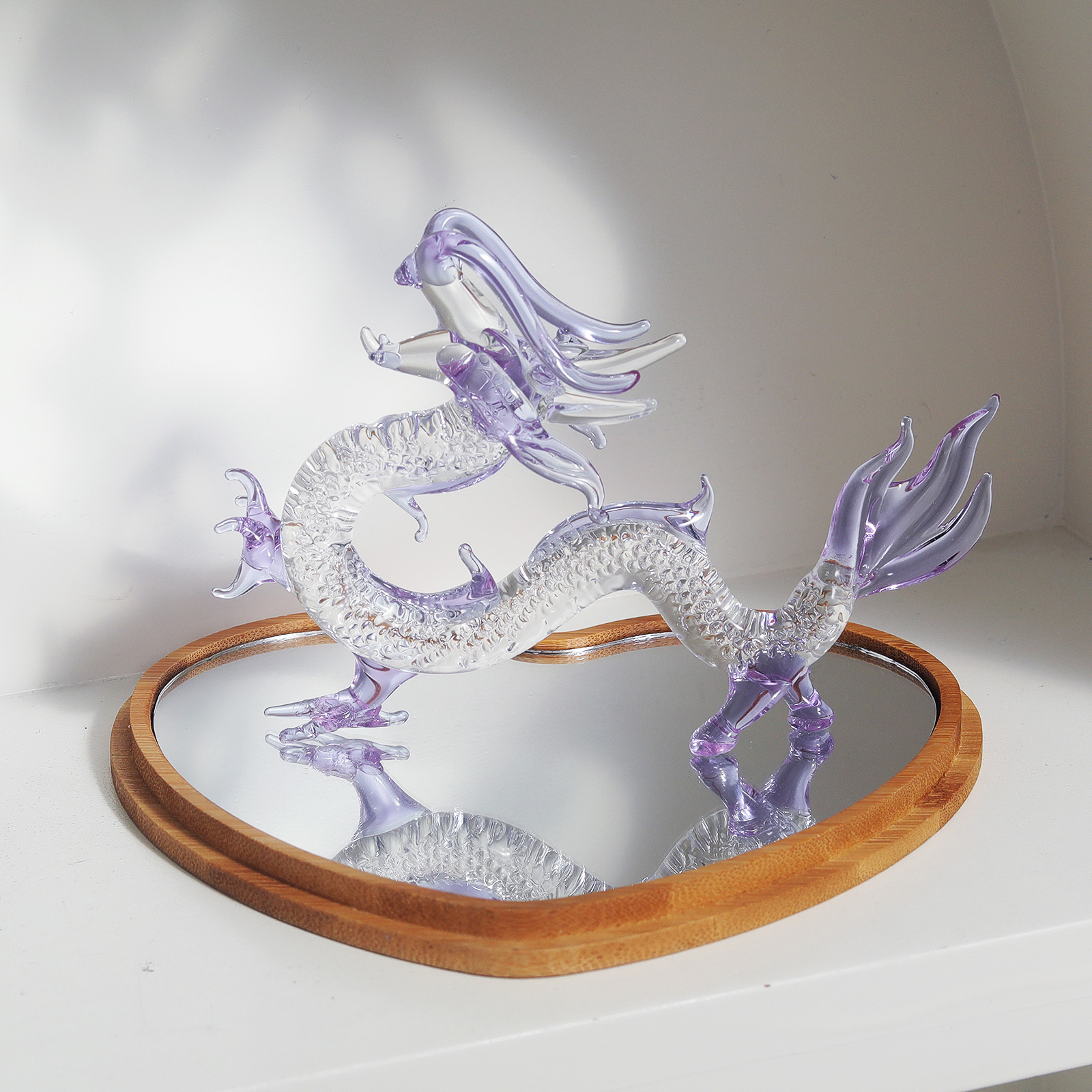 Purple Crystal Dragon Figurine - Book Weight Glass 评论和价格