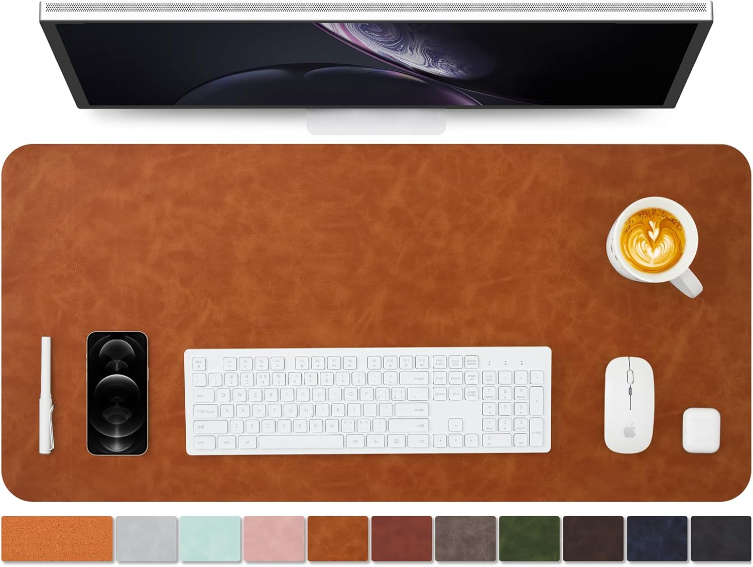 Distressed Leather Desk Mat -  - Leather Desk Pad 评论和价格