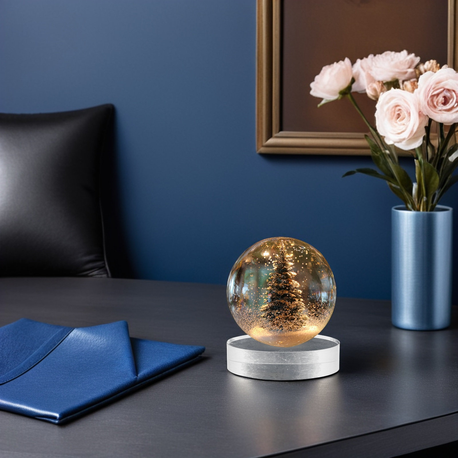 2Pcs Round Crystal Paperweight - Book Weight Glass 评论和价格