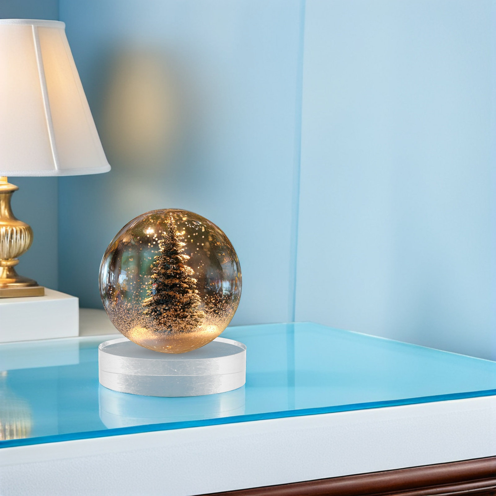 2Pcs Round Crystal Paperweight - Book Weight Glass 评论和价格