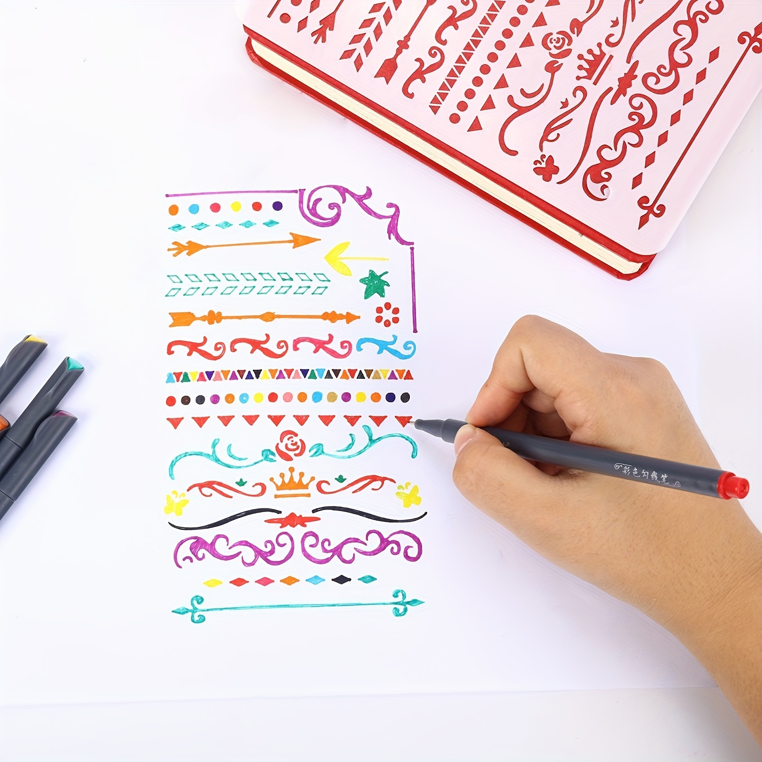 12-100pcs Colorful Line Drawin - Correction Pen Fine 评论和价格