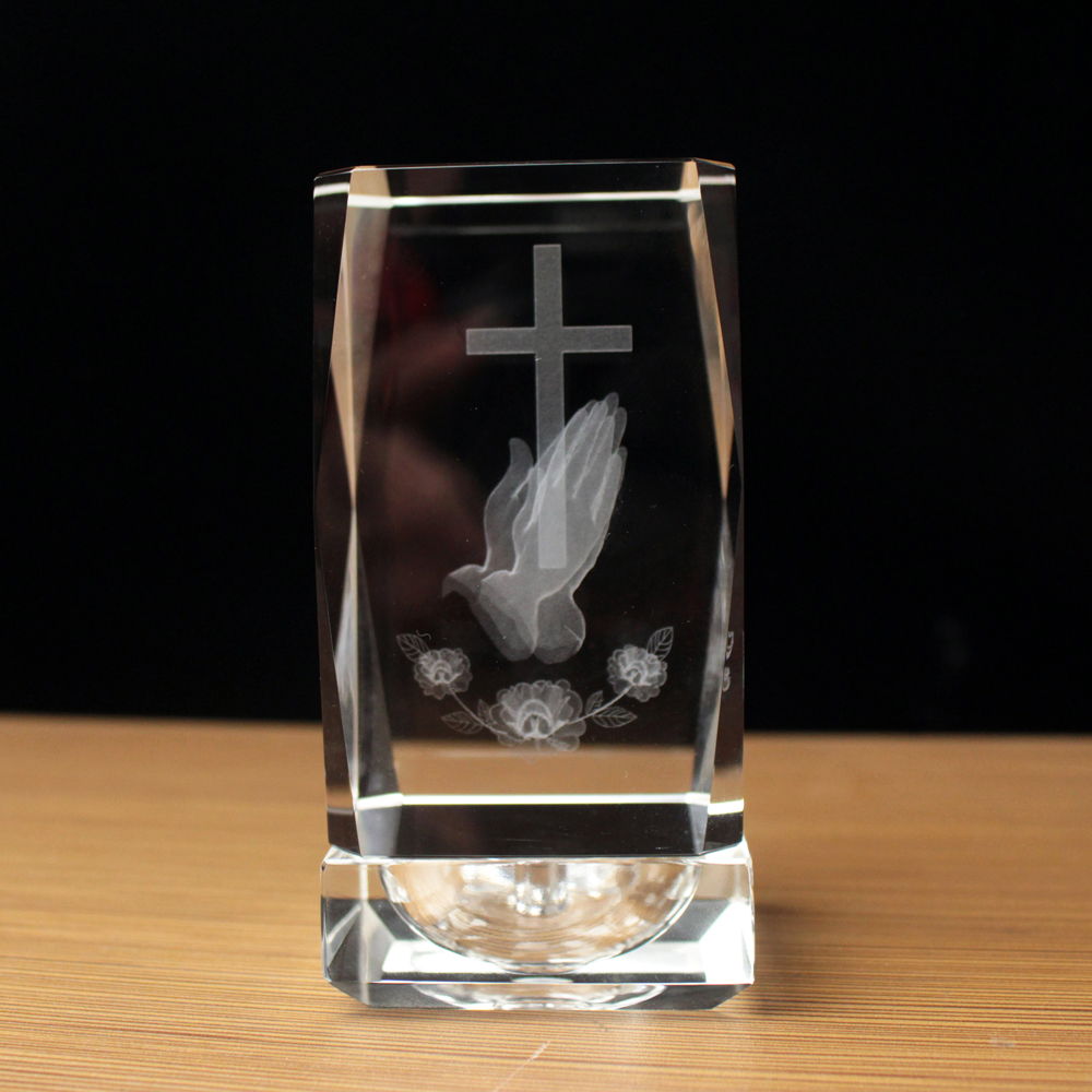 3D Laser Crystal Religious Cub - Paper Weight Crystal 评论和价格