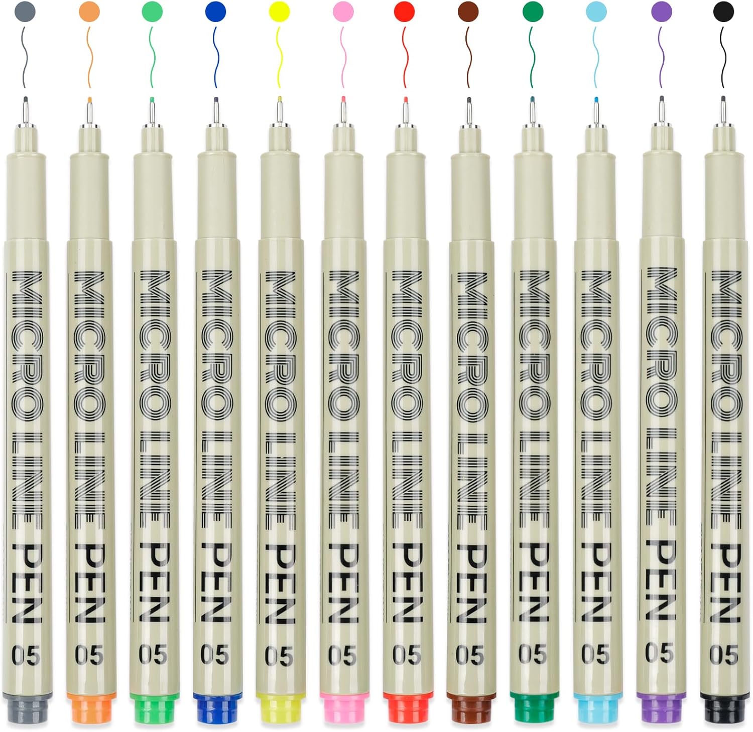 12 Colored Micro Pens 0.5mm, F - Archive Box Set 评论和价格