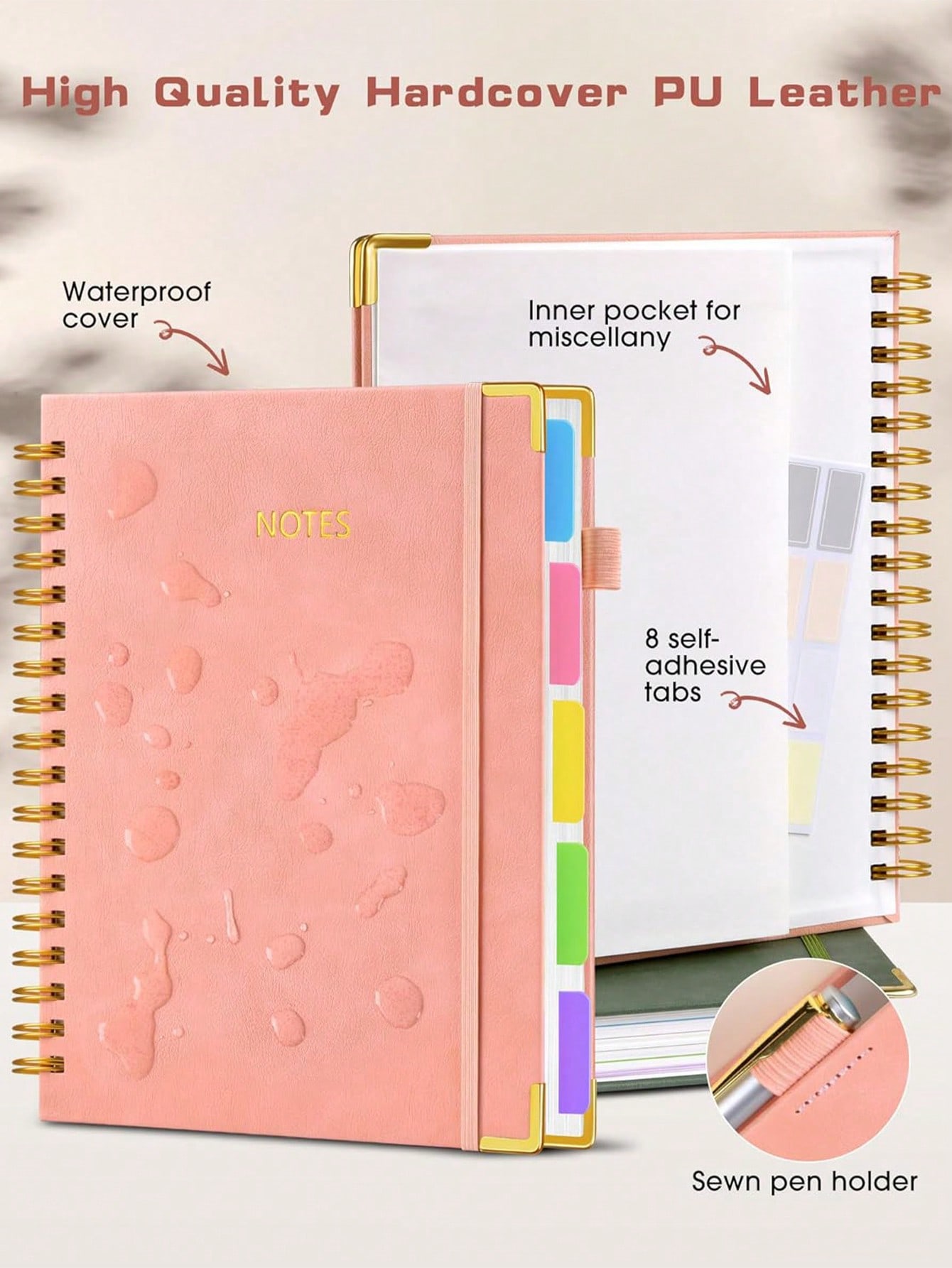 1PC Hardcover Spiral Notebook  - Tab Divider A4 评论和价格