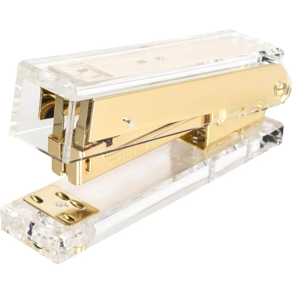 Compact Clear Acrylic Gold Sta - Stapler Half Strip 评论和价格